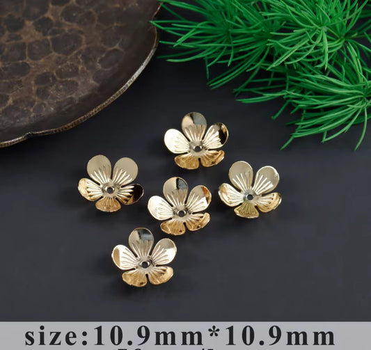 SS 2792 Flower bead cap 14k gold plated ( 1 pc ) Anti tarnish