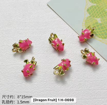 SS 2879 Dragon Fruit enamel 14k gold plated charm ( 1 pc ) Anti tarnish