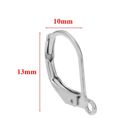 SS 1160 - Silver ear hooks silver plated stainless steel - per pair - anti tarnish