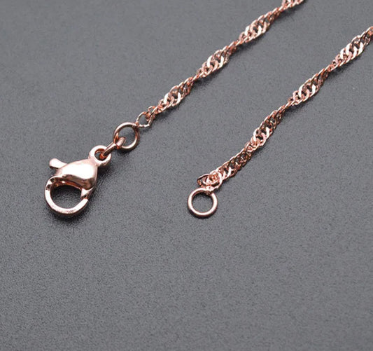 Waterwave Rose gold plated ready chain ( 1 pc ) - anti tarnish