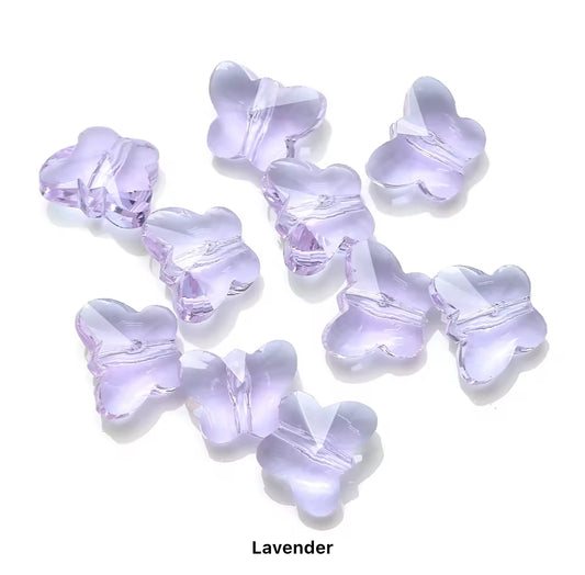 BBB 79 (p) Lavender Butterfly Faceted Crystal glass beads ( 1 pc )
