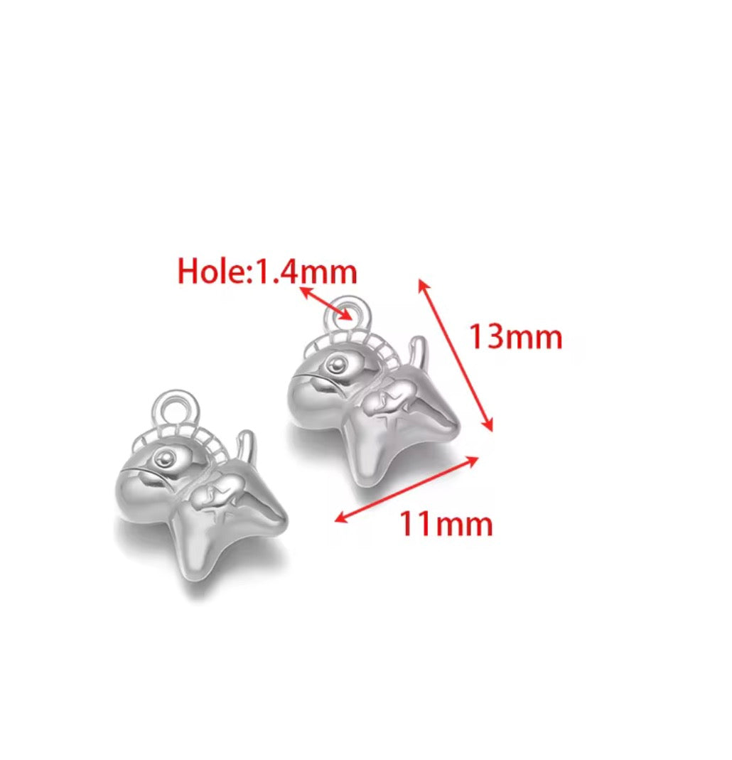 SC20B Tiny Horse charm ( 1 pc ) Silver PVD