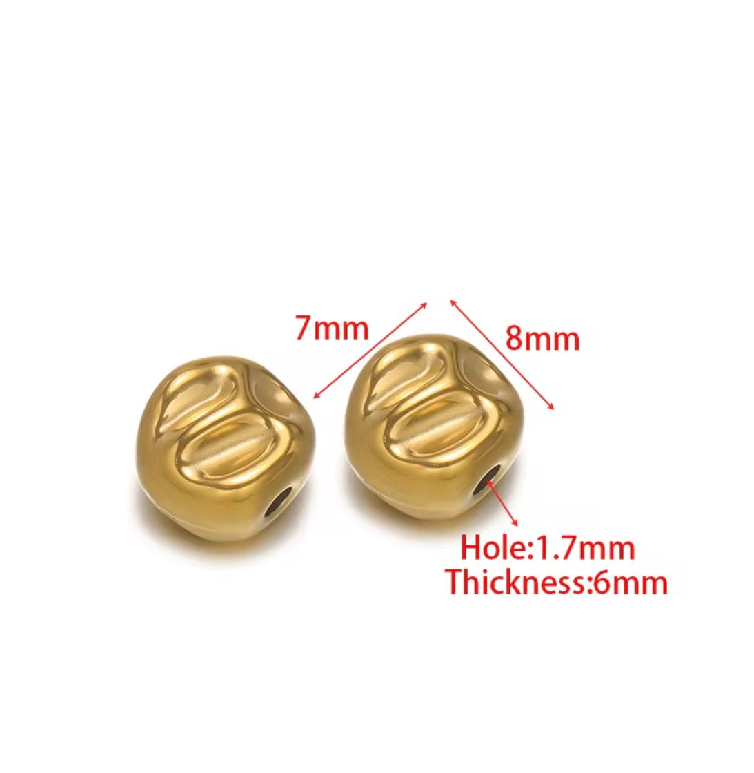 SS 3173 Baroque Spacer bead 18k Gold PVD plated 316 Stainless steel ( 1 pc ) Anti tarnish
