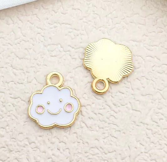 BBB 338 (c) Cute Cloud enamel charm ( 1 pc ) High quality shine ( 12:13 mm )