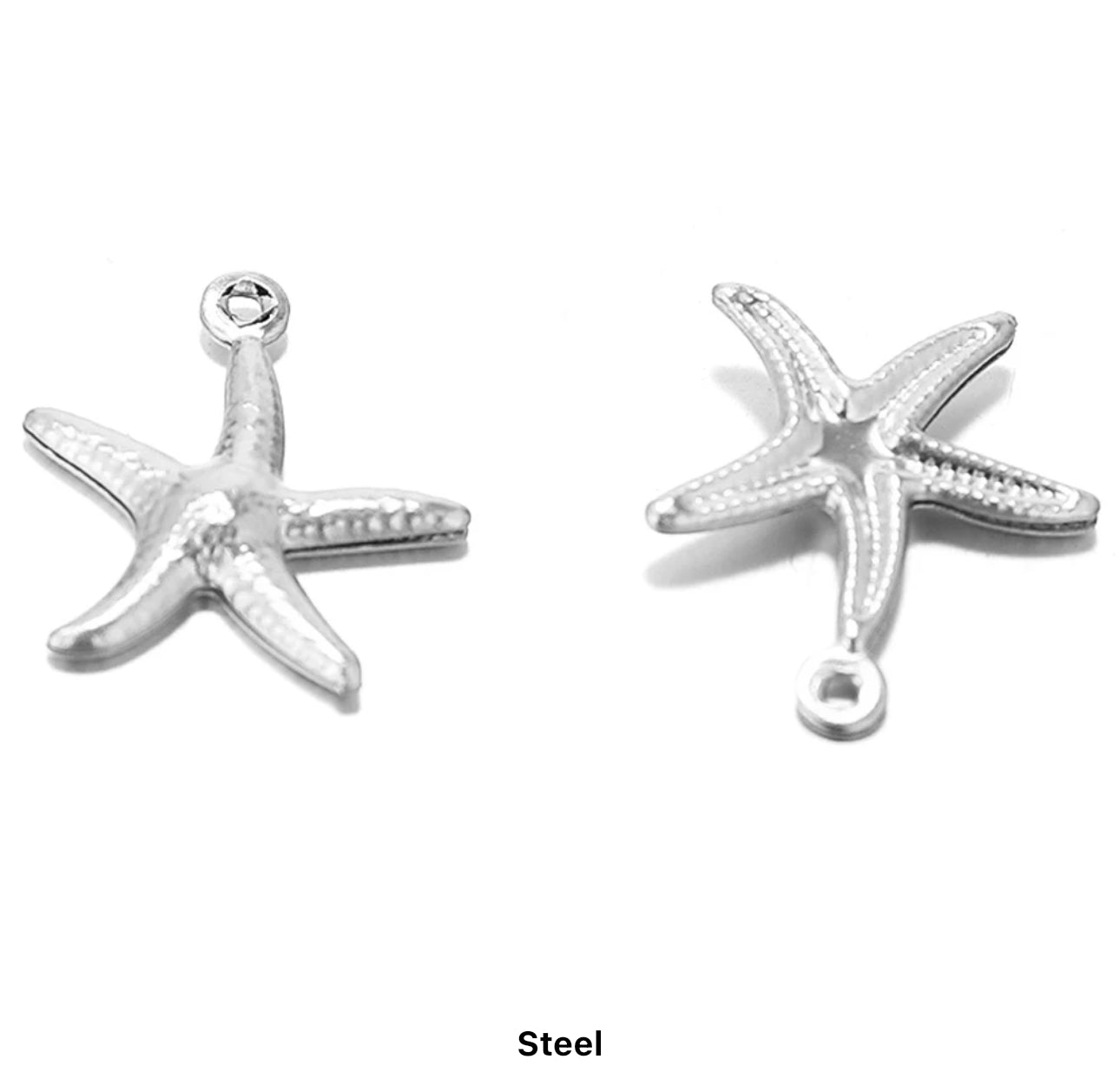 SS 1266 - star fish charm silver plated stainless steel ( 1 Pc ) anti tarnish