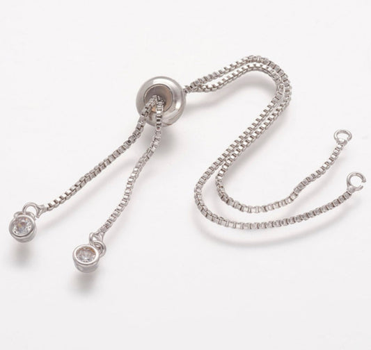 SP 705 silver plated box bracelet material ( 1 pc ) Anti tarnish