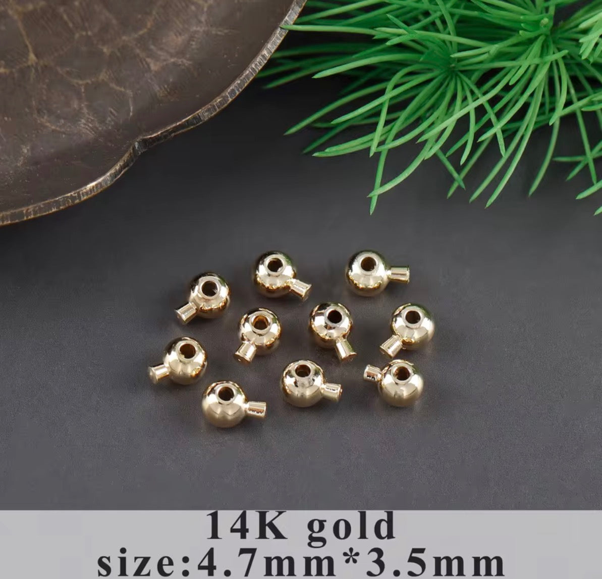 SS 3155 Chain End Locker crimp 14k Gold plated ( 1 pc ) Anti tarnish