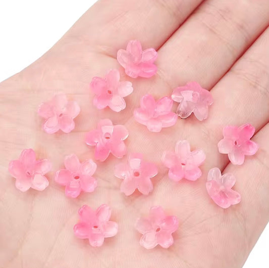 BBB 004 (g) Light pink Mini Sakura flower glass bead ( 1 pc ) Lampwork Bead ( 11 mm )