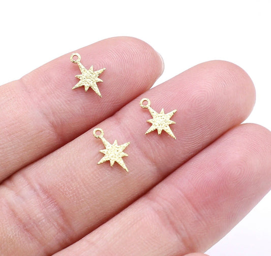 BC01V Twinkle Textured charm ( 1 pc ) Raw Brass