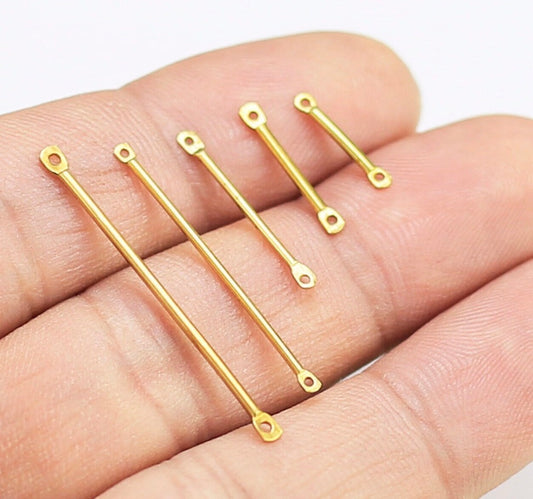 BC01F Bar Connector charm ( 1 pc ) Raw Brass