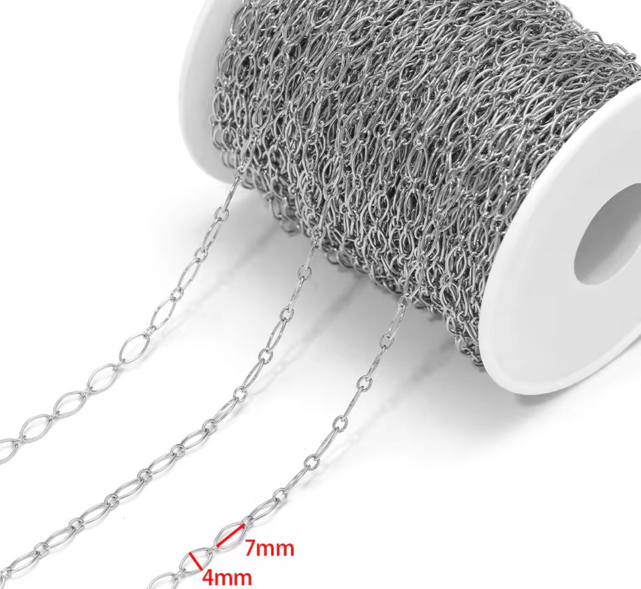DIYS252 Oval loop chain (1 pc ) Silver PVD