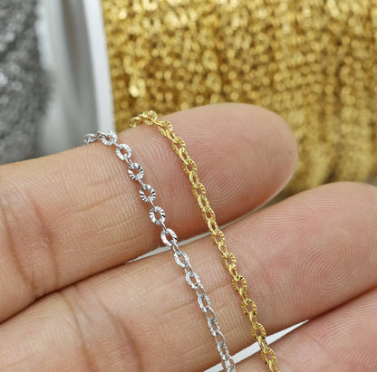 DIYS236  Diamond cut sparkle chain ( 1 feet ) PVD