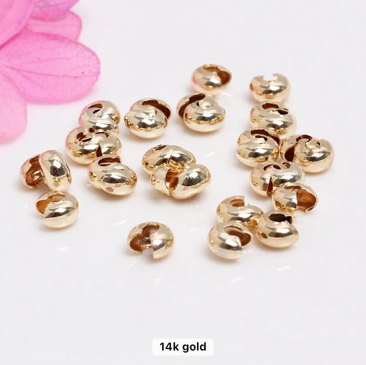 GP 1207 14k gold plated crimp cover ( 1 pc ) anti tarnish