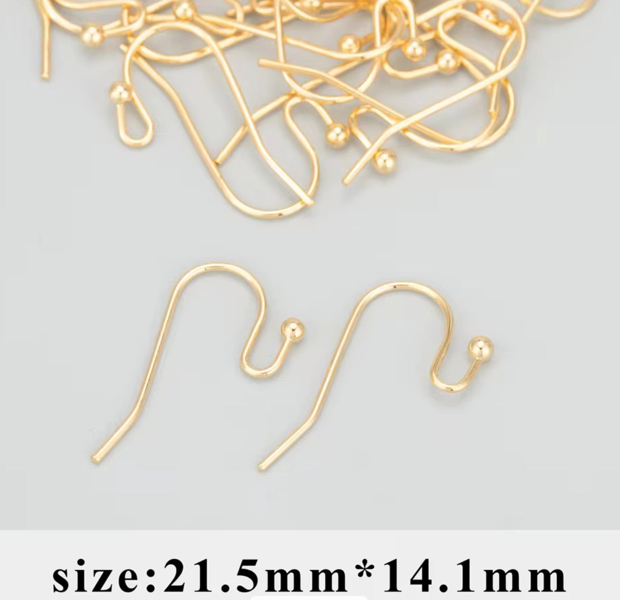 SS 186 18k gold plated ball hooks ( 2 pc ) Anti tarnish