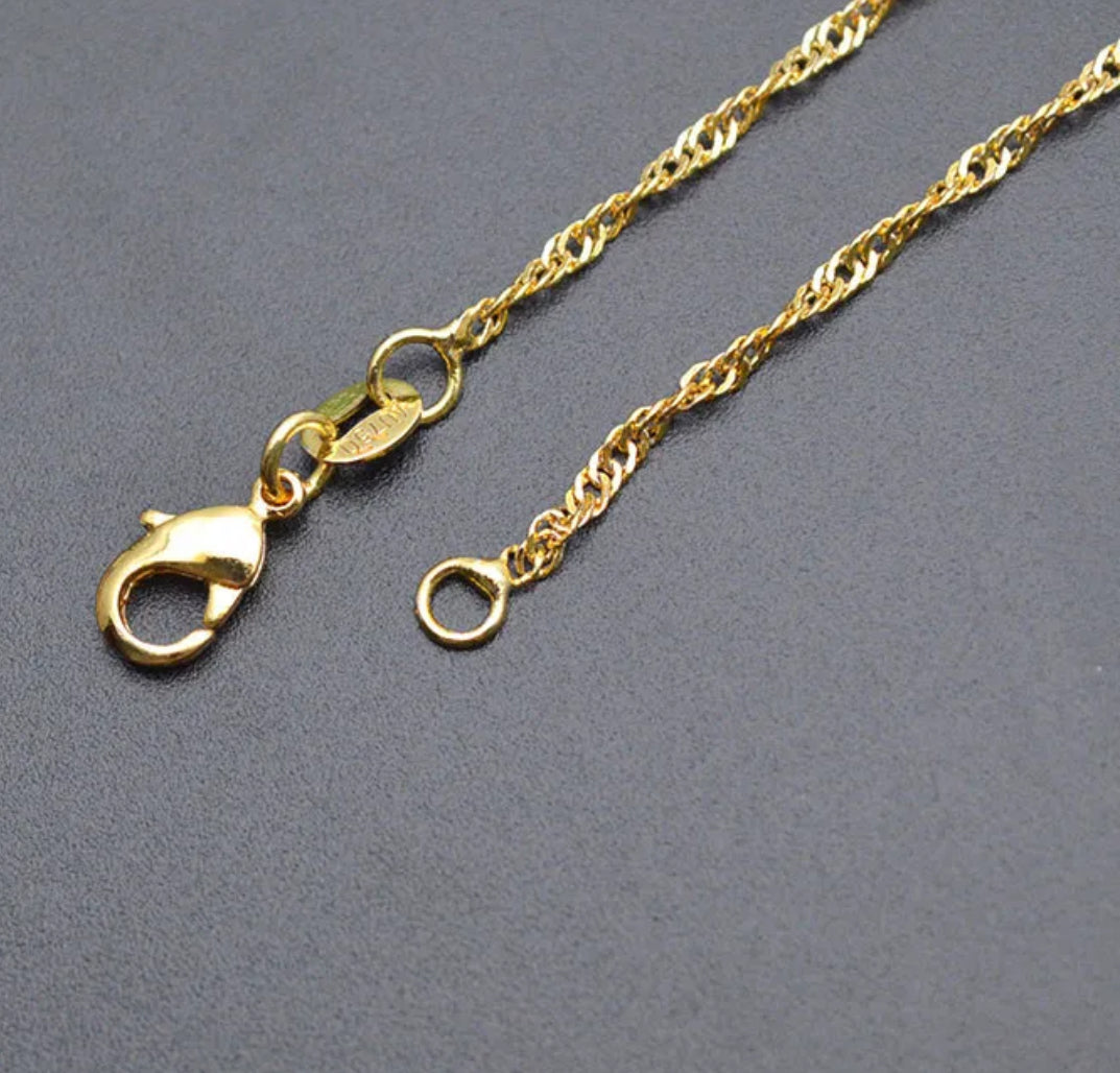 Waterwave 14k gold plated ready chain ( 1 pc ) - anti tarnish