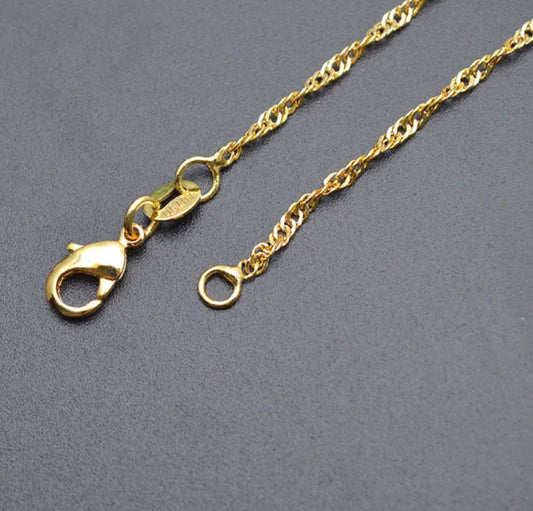 Waterwave 14k gold plated ready chain ( 1 pc ) - anti tarnish