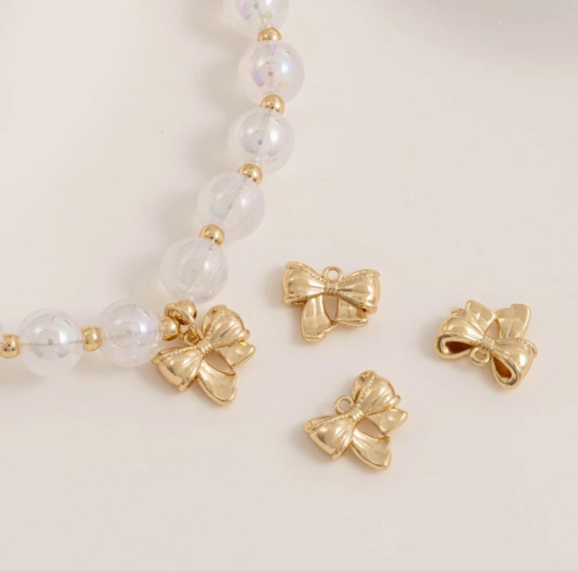GP 1452 bow gold plated charm - per piece - anti tarnish