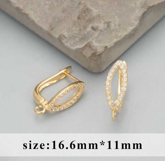 SS 1088 Zircon Stud 18k gold plated ( 2 pc ) Anti tarnish