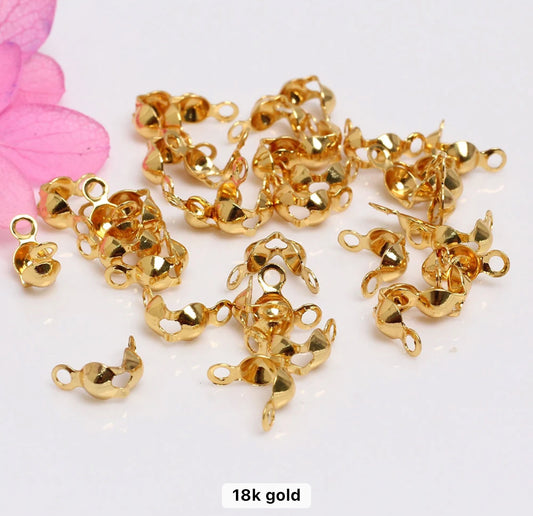 GP 1209 18k gold plated calotte bead crimp (1 pc ) anti tarnish