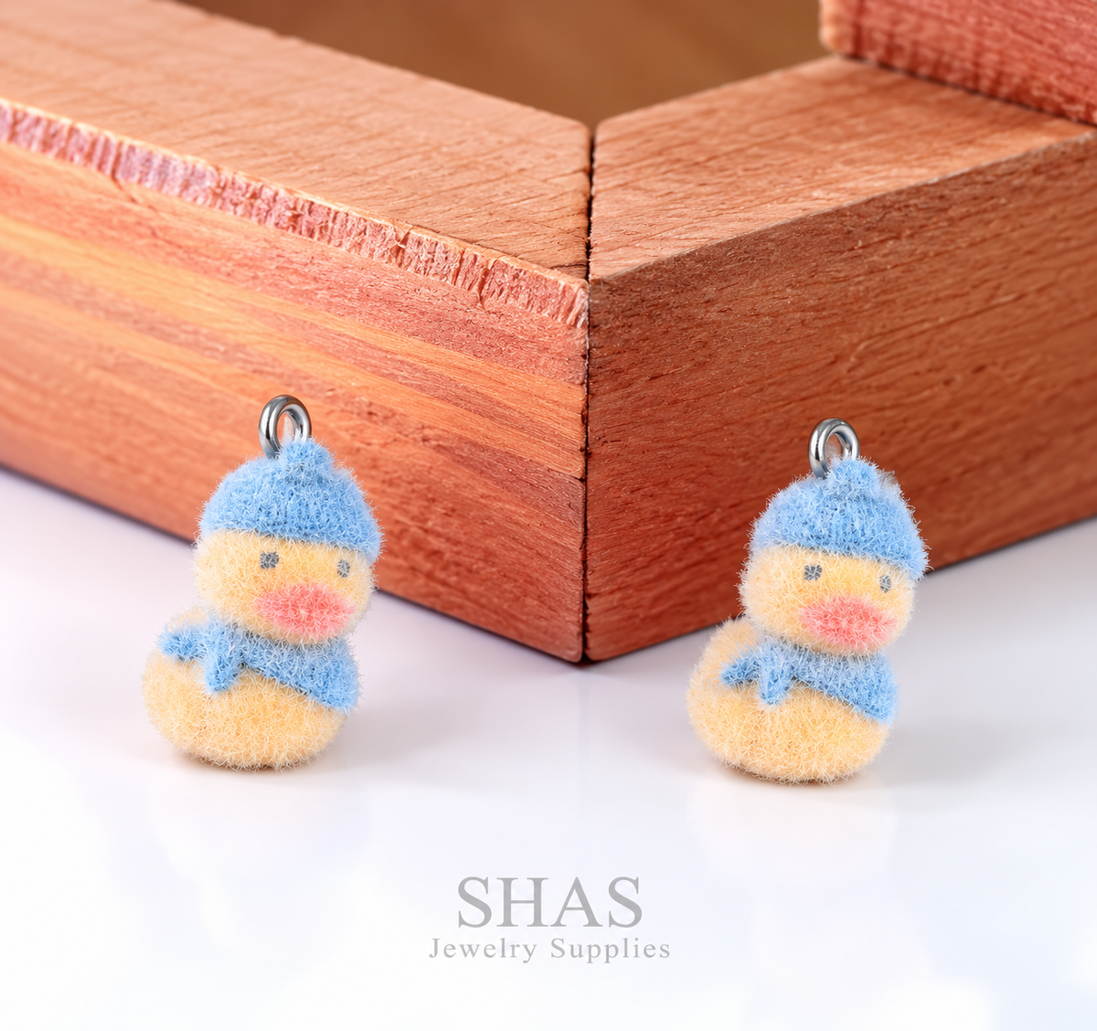 RM14H Yellow Duck 3D Fur Flocking Resin Charm ( 1 pc )