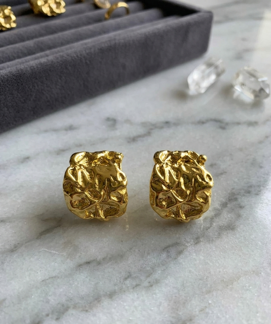 ESJ18E CHUNKY earring - 18K GOLD PVD plated 316 stainless steel - Anti tarnish