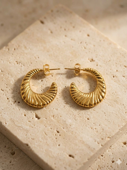 ESJ17B DUNE ARC Earrings - 18K GOLD PVD plated 316 stainless steel - Anti tarnish