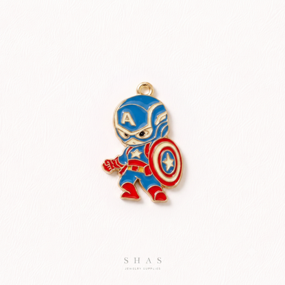 EC03P Captain America Enamel Charm ( 1 pc ) High Quality Shine
