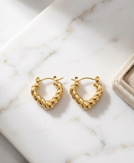ESJ17G Amelie twist EARRING - 18K GOLD PVD plated 316 stainless steel - Anti tarnish