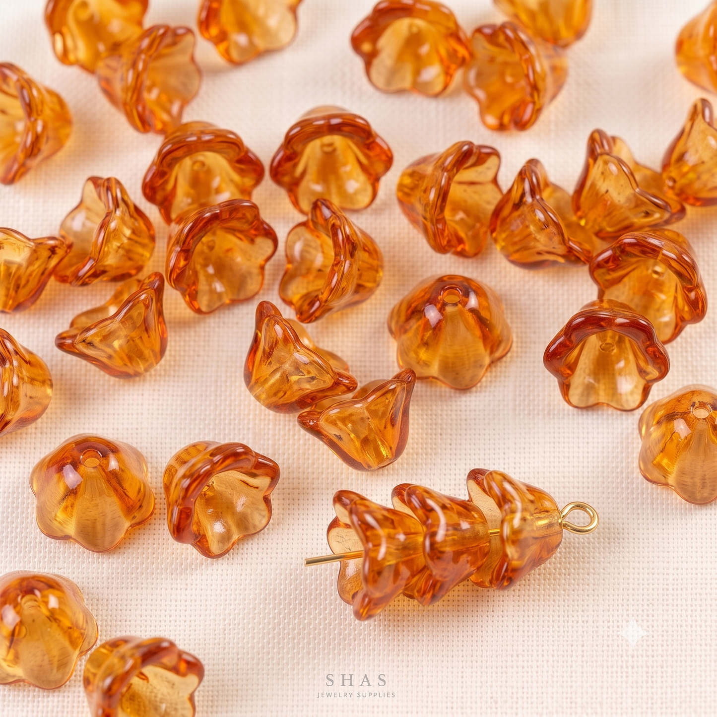 GB11 Floral Glass Bead ( 1 pc ) Lampwork Bead