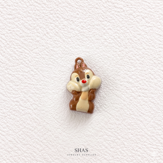 APC05Q Kawaii Squirrel 3D Charm ( 1 PC ) Premium Alloy Printed