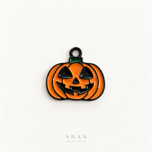 EC08W Pumpkin Enamel Charm ( 1 pc ) High Quality Shine
