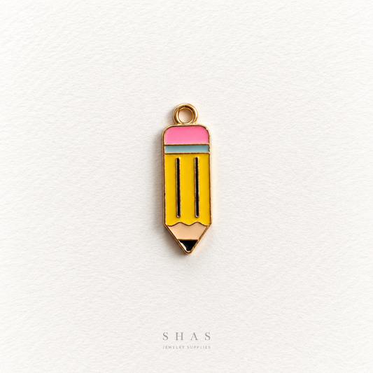 EC09P Pencil Enamel Charm ( 1 pc ) High Quality Shine