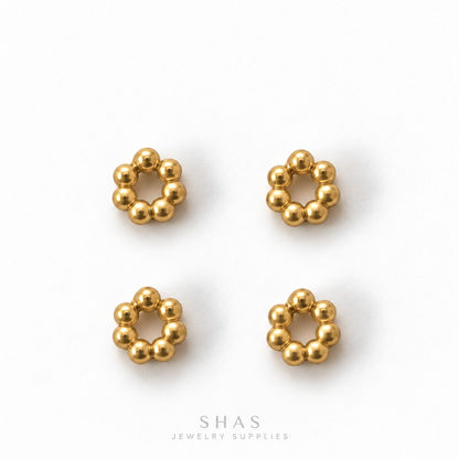 SSB33 Dot Flower Spacer Bead ( 1 pc ) PVD Plated