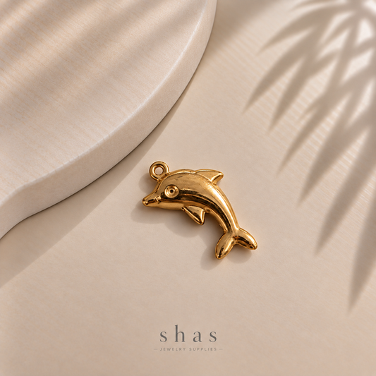 SC22Z Dolphin Charm Gold ( 1 pc ) PVD Plated