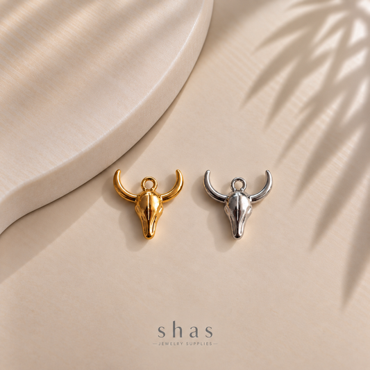 SC22H Bull Head Charm ( 1 pc ) PVD Plated