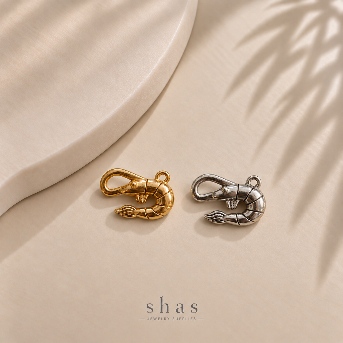 SC22W Shrimp Charm ( 1 pc ) PVD Plated