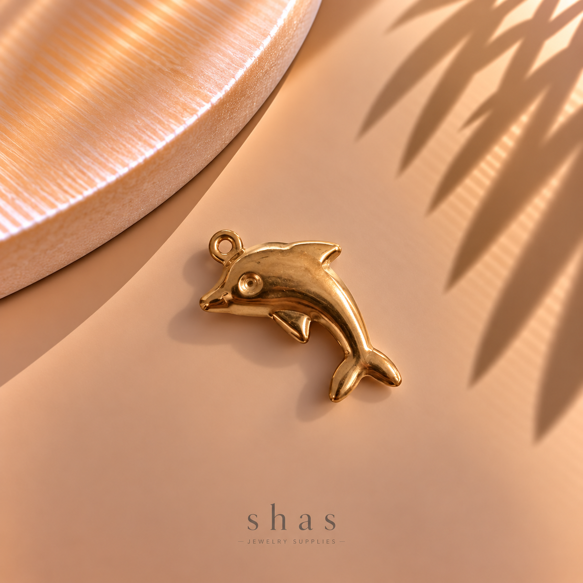 SC22Z Dolphin Charm Gold ( 1 pc ) PVD Plated