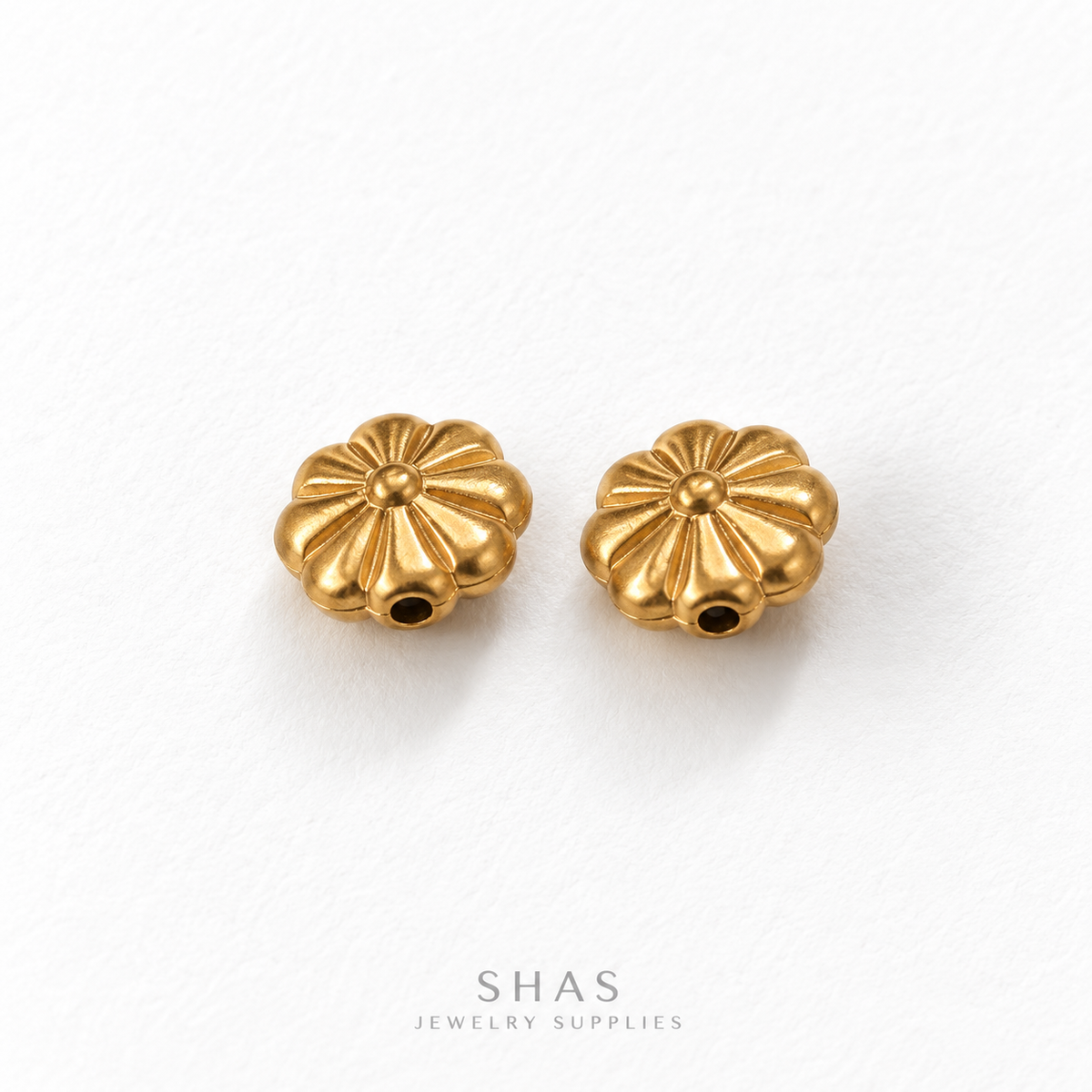 SSB34 Floral Spacer Bead ( 1 pc ) PVD Plated