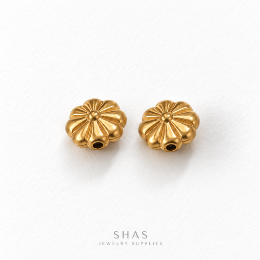 SSB34 Floral Spacer Bead ( 1 pc ) PVD Plated