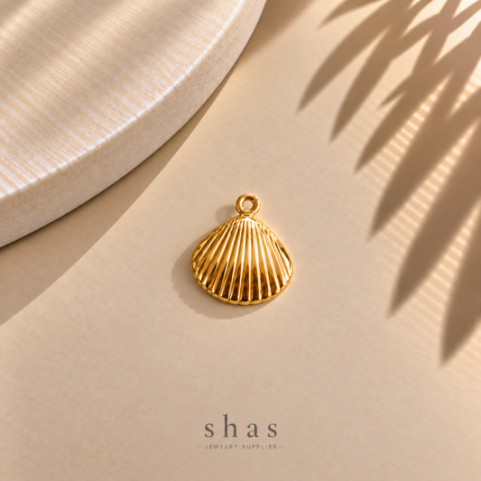 SC22X Sea Shell Charm Gold ( 1 pc ) PVD Plated