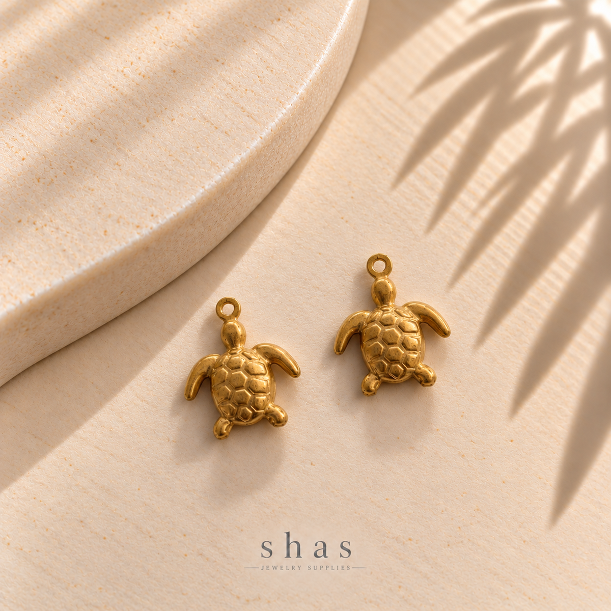SC24G Turtle Charm 18K Gold ( 1 pc ) PVD Plated