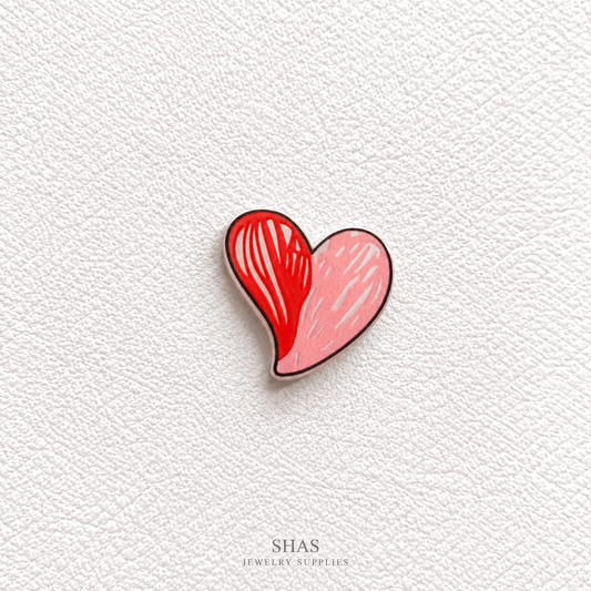 AB117U Heart Acrylic Cabochon ( 1 pc )