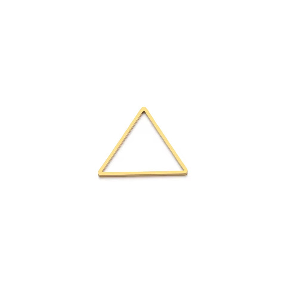 SC17F Triangle Hollow bezel 18k gold PVD 316 Stainless steel ( 1 pc ) Anti tarnish ( 20mm )