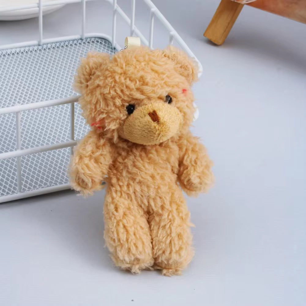 PK 10 Teddy Blush Cute Kawaii 3D Plush Toy Bead Keychain ( 1 pc ) Premium Quality ( 12:8 cm )