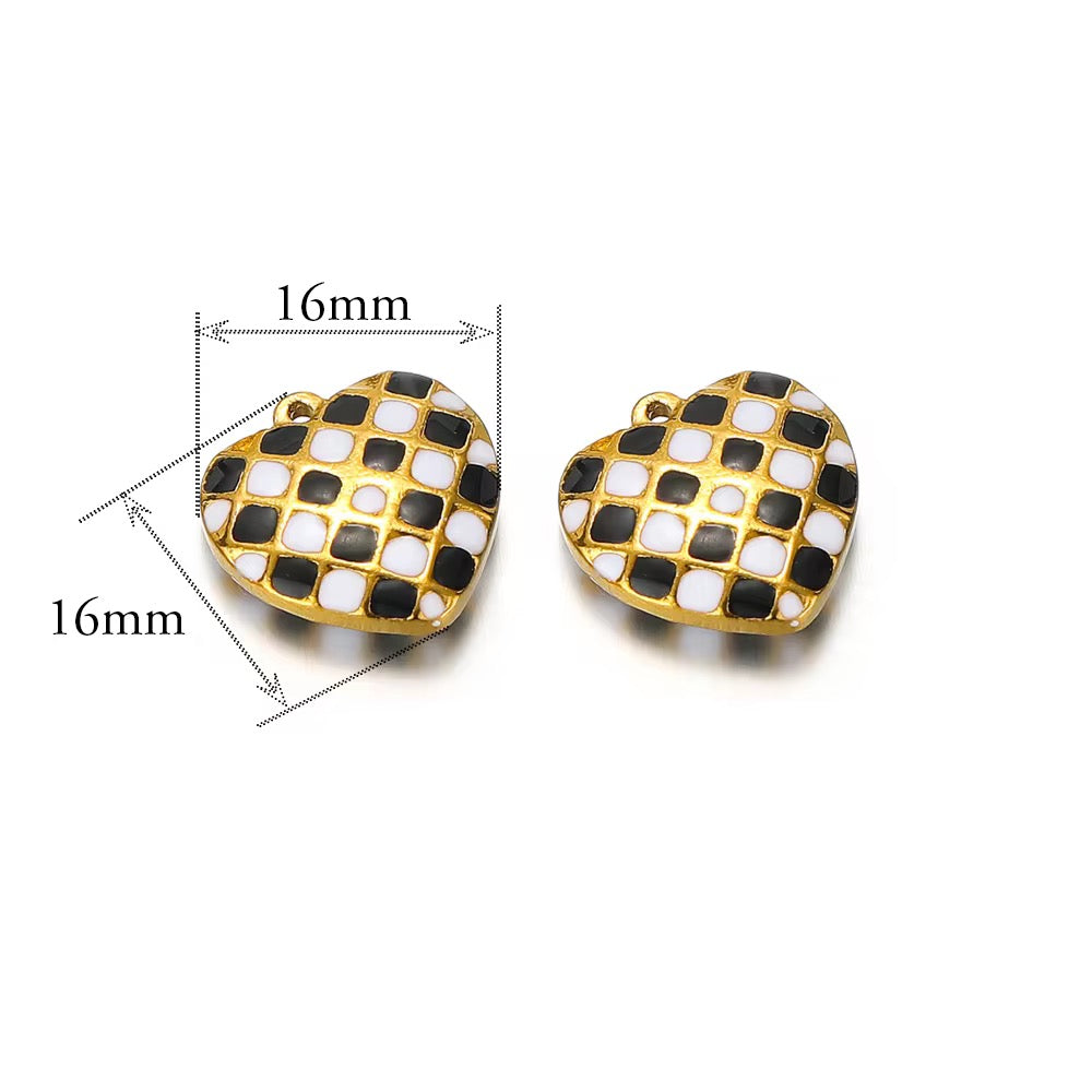 SS 2567 Heart charm 18k gold plated stainless steel ( 1 piece ) Anti tarnish