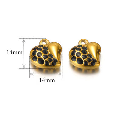 SS 2551 Heart charm 18k gold plated stainless steel ( 1 piece ) Anti tarnish