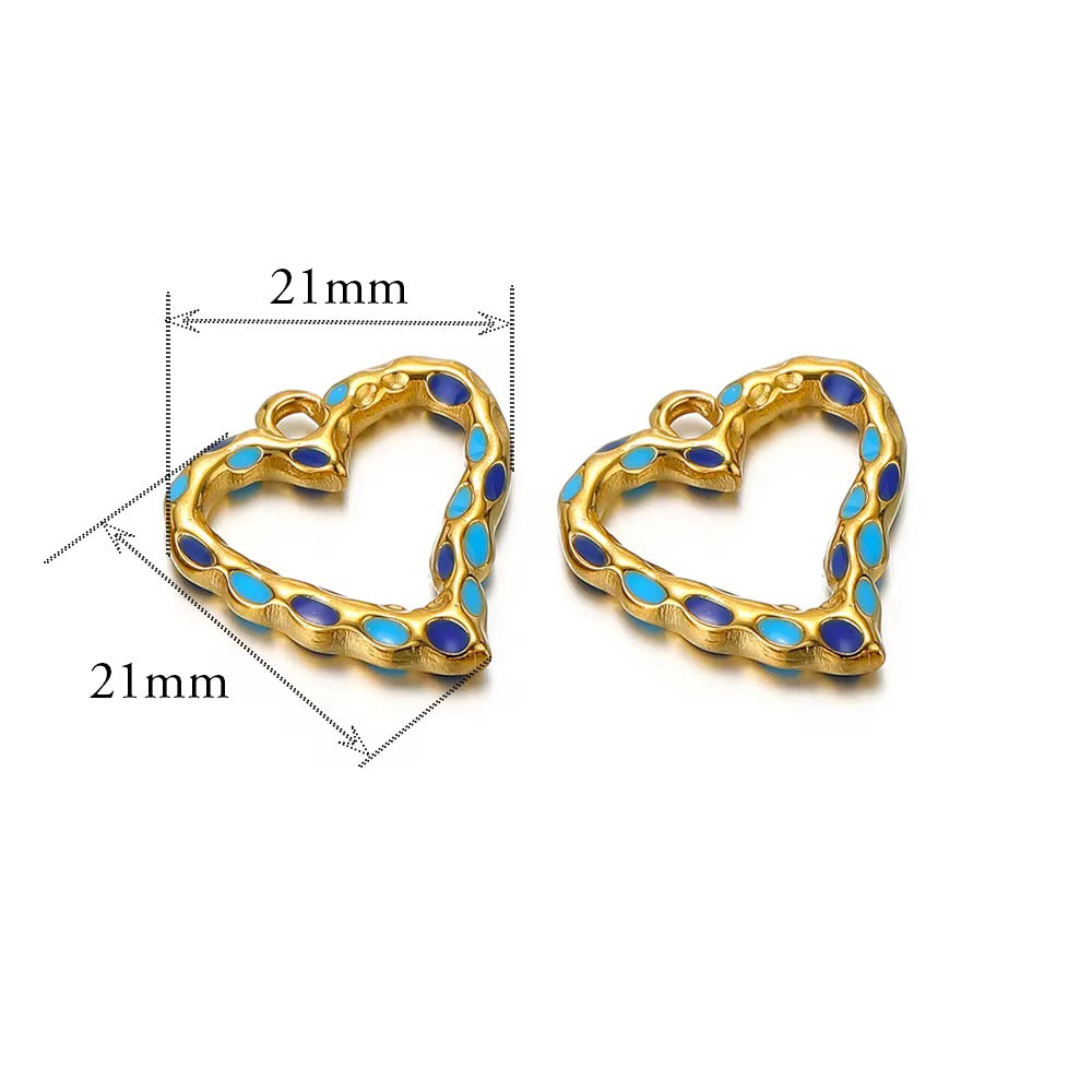 SS 2561 Heart charm 18k gold plated stainless steel ( 1 piece ) Anti tarnish