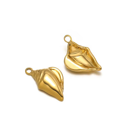 SC05M Conch charm 18k gold PVD plated stainless steel ( 1 piece ) Anti tarnish