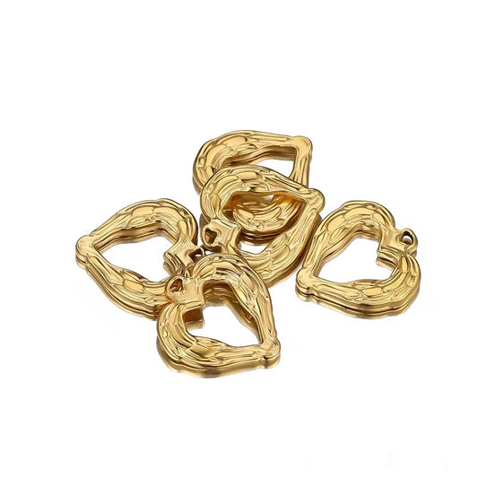 SS 2555 Heart charm 18k gold plated stainless steel ( 1 piece ) Anti tarnish