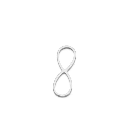 SS 2563 Infinity Bezel silver charm steel plated stainless steel ( 1 piece ) Anti tarnish